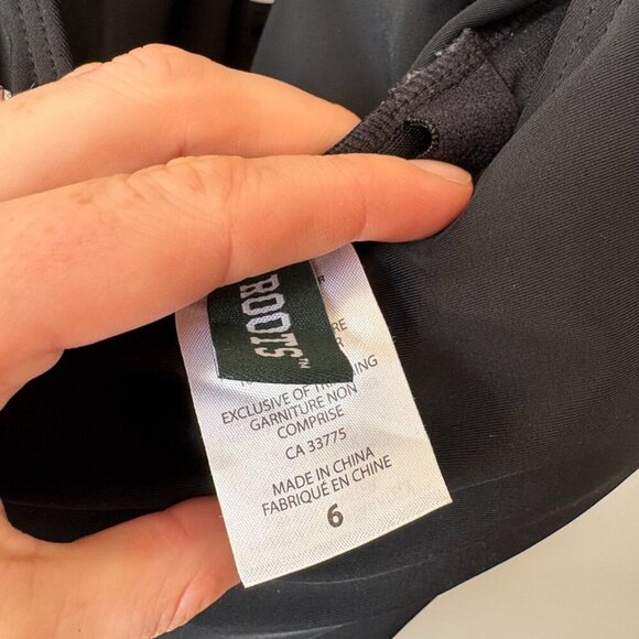 Roots NWT One Piece Bathing Swim Suit Black Size 6 - Picture 7 of 7